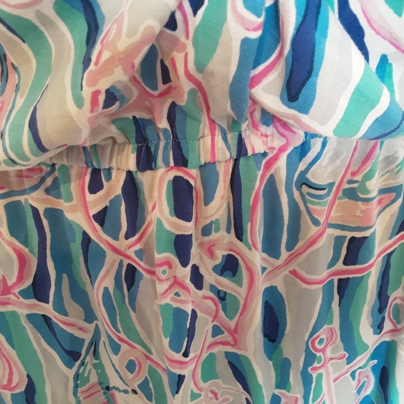 Lilly Pulitzer Rebel Skim Blue Short Sleeve Skort Romper - Picture 5 of 12